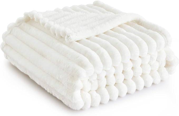 Bedsure White Throw Blanket for Couch