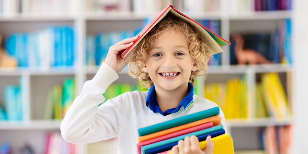 child at the library