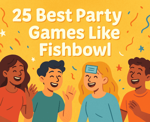 Four People playing 25 games like fishbowl