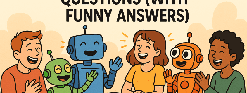 graphic image with 100 ai themed icebreaker questions